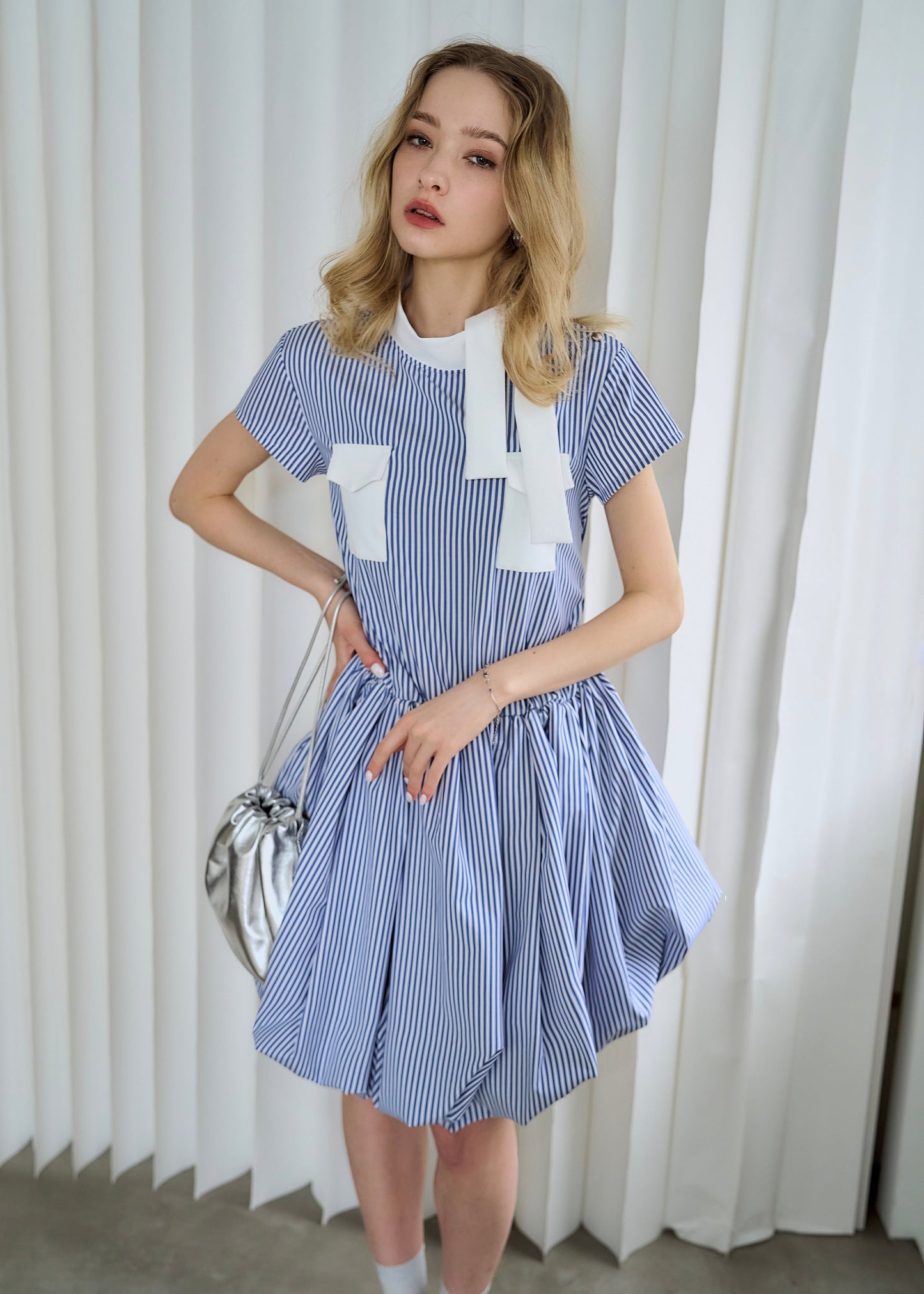 Modern Stripe Flap Dressess