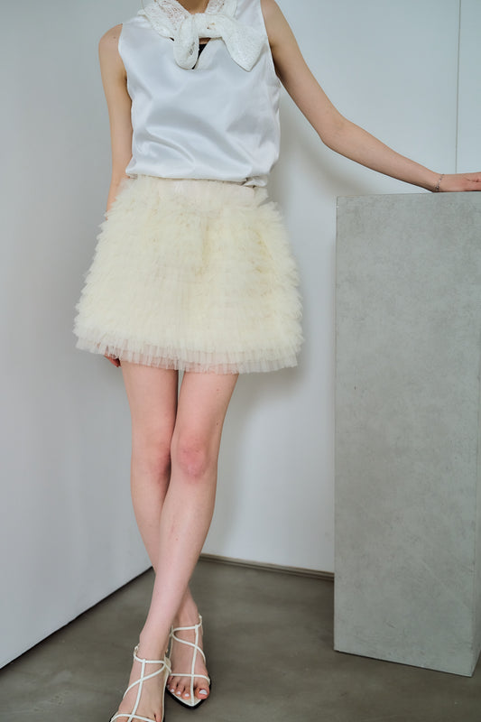 【select】Tiered Tulle Mini Skirt